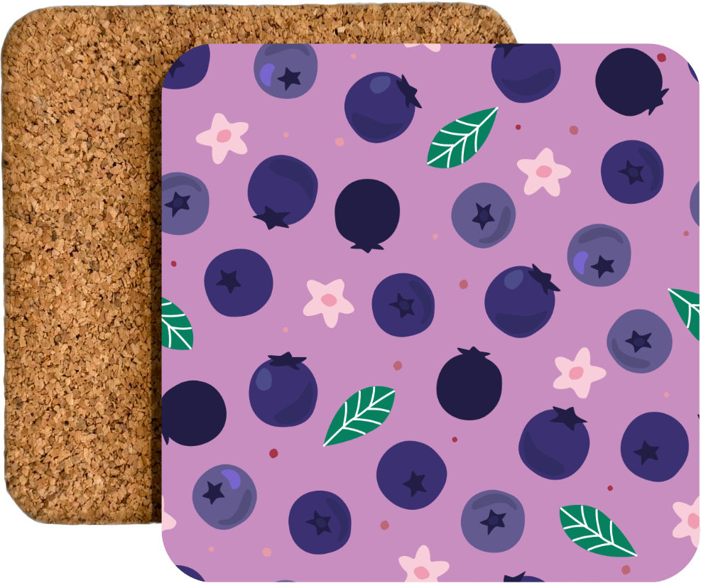 Farbenfrohe Getränkeuntersetzer mit sommerlichen Fruchtmotiven