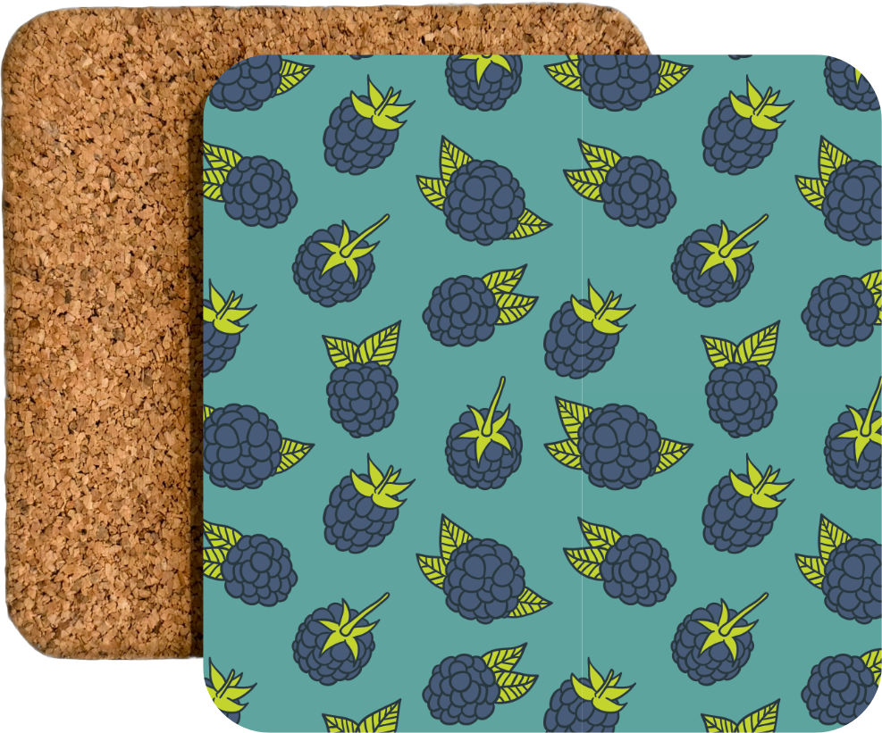 Farbenfrohe Getränkeuntersetzer mit sommerlichen Fruchtmotiven