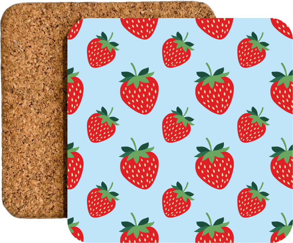 Farbenfrohe Getränkeuntersetzer mit sommerlichen Fruchtmotiven