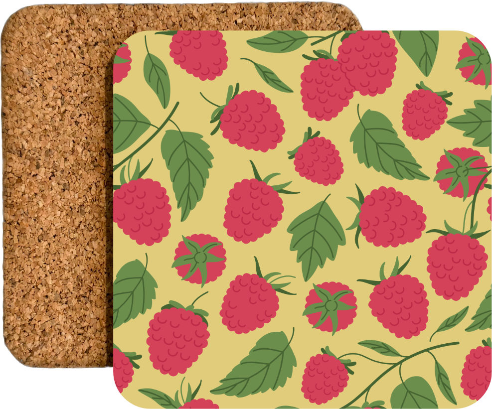 Farbenfrohe Getränkeuntersetzer mit sommerlichen Fruchtmotiven