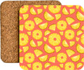 Farbenfrohe Getränkeuntersetzer mit sommerlichen Fruchtmotiven