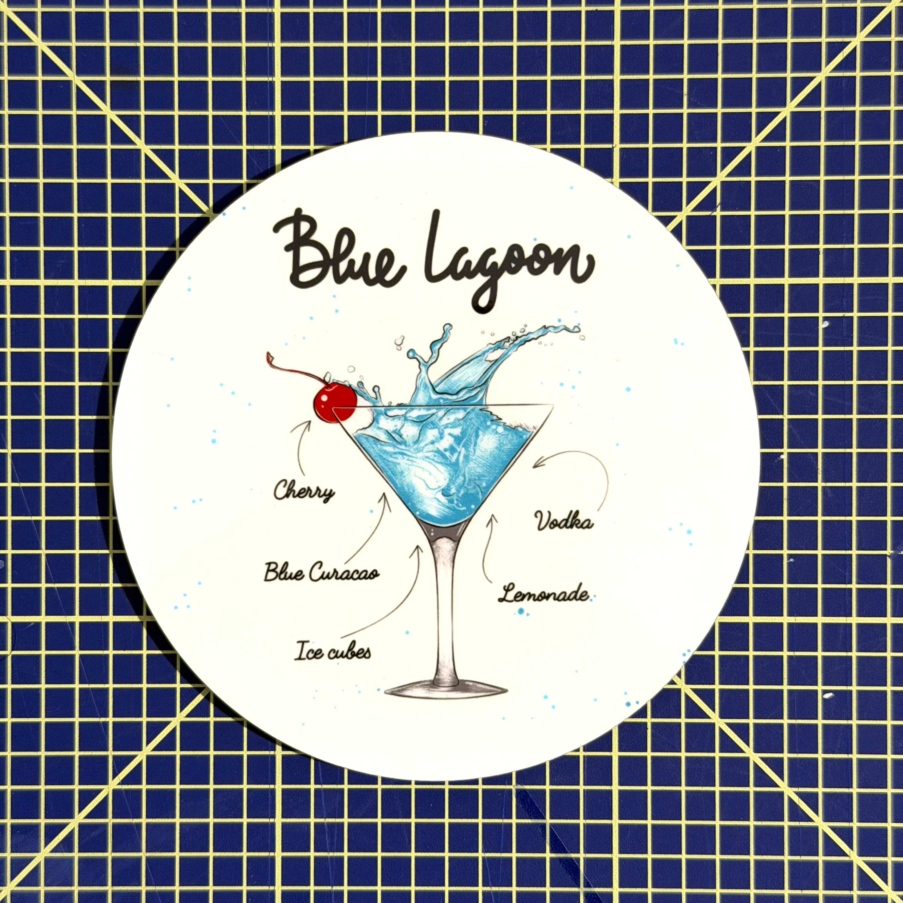 Cocktail Untersetzer mit Rezepten - Bunte untersetzer für Sommer-Deko & Hausbar