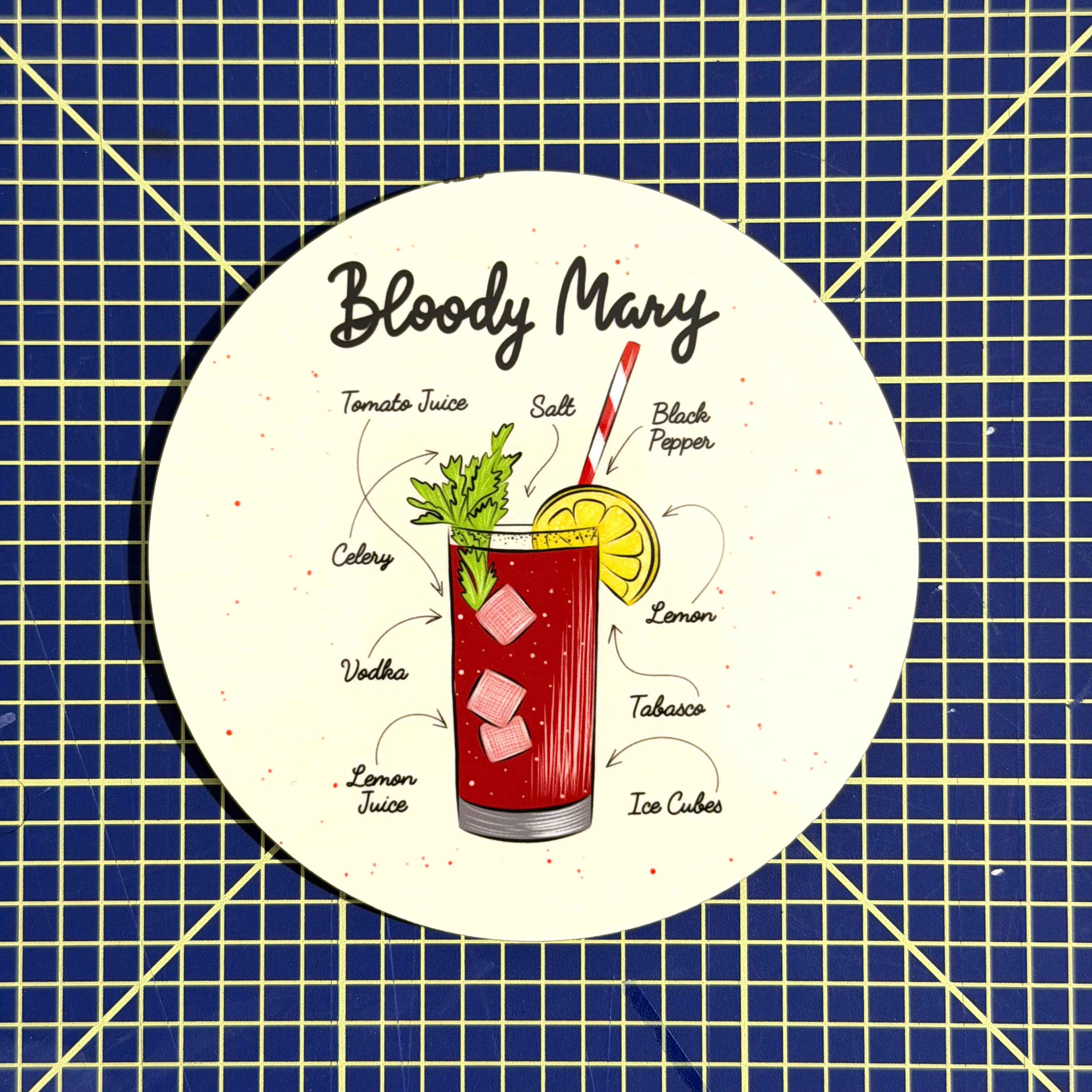 Cocktail Untersetzer mit Rezepten - Bunte untersetzer für Sommer-Deko & Hausbar