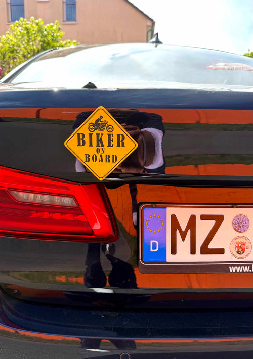 "Biker on Board“-Aufkleber