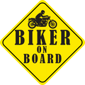 "Biker on Board“-Aufkleber