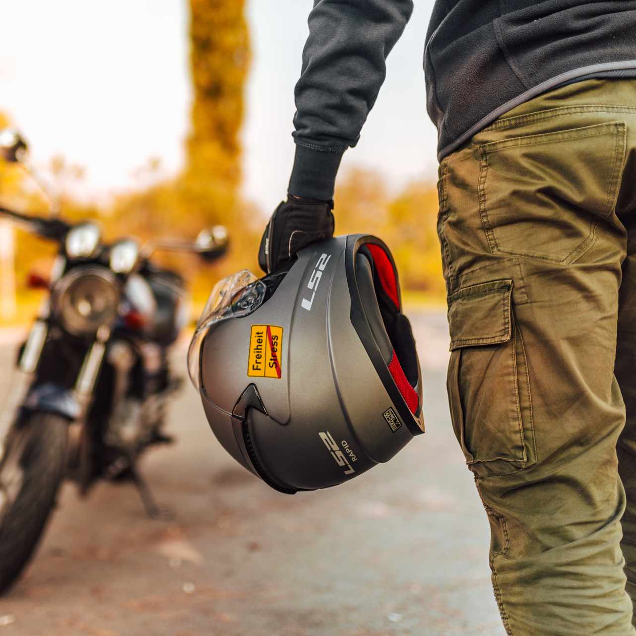 Kein Stress, Nur Freiheit-Aufkleber für Motorradfahrer - 2 Stück